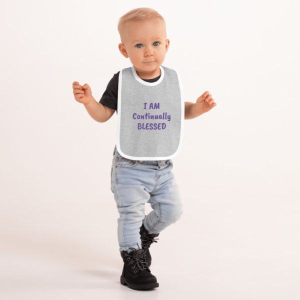 I AM continually BLESSED Embroidered Baby Bib - Image 2