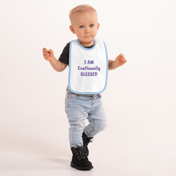 I AM continually BLESSED Embroidered Baby Bib